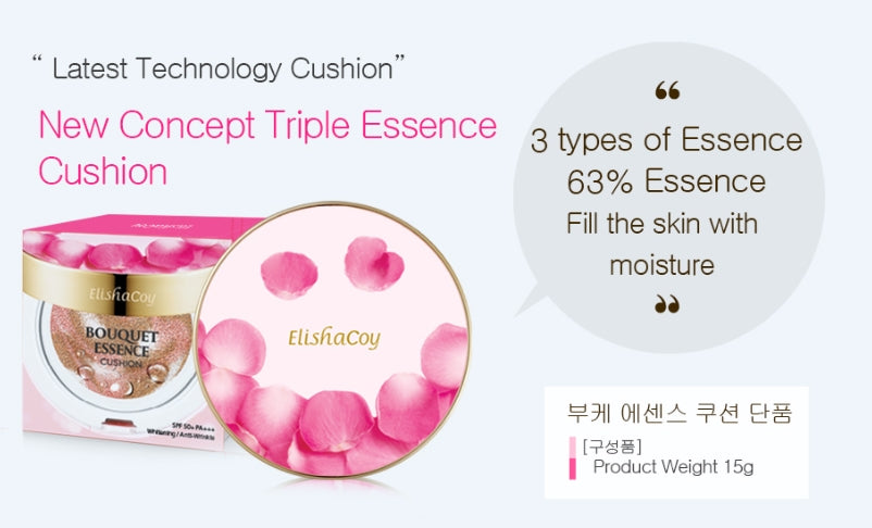 Elishacoy Bouquet Essence Cushion #21 Korean Womens Beauty Cosmetics