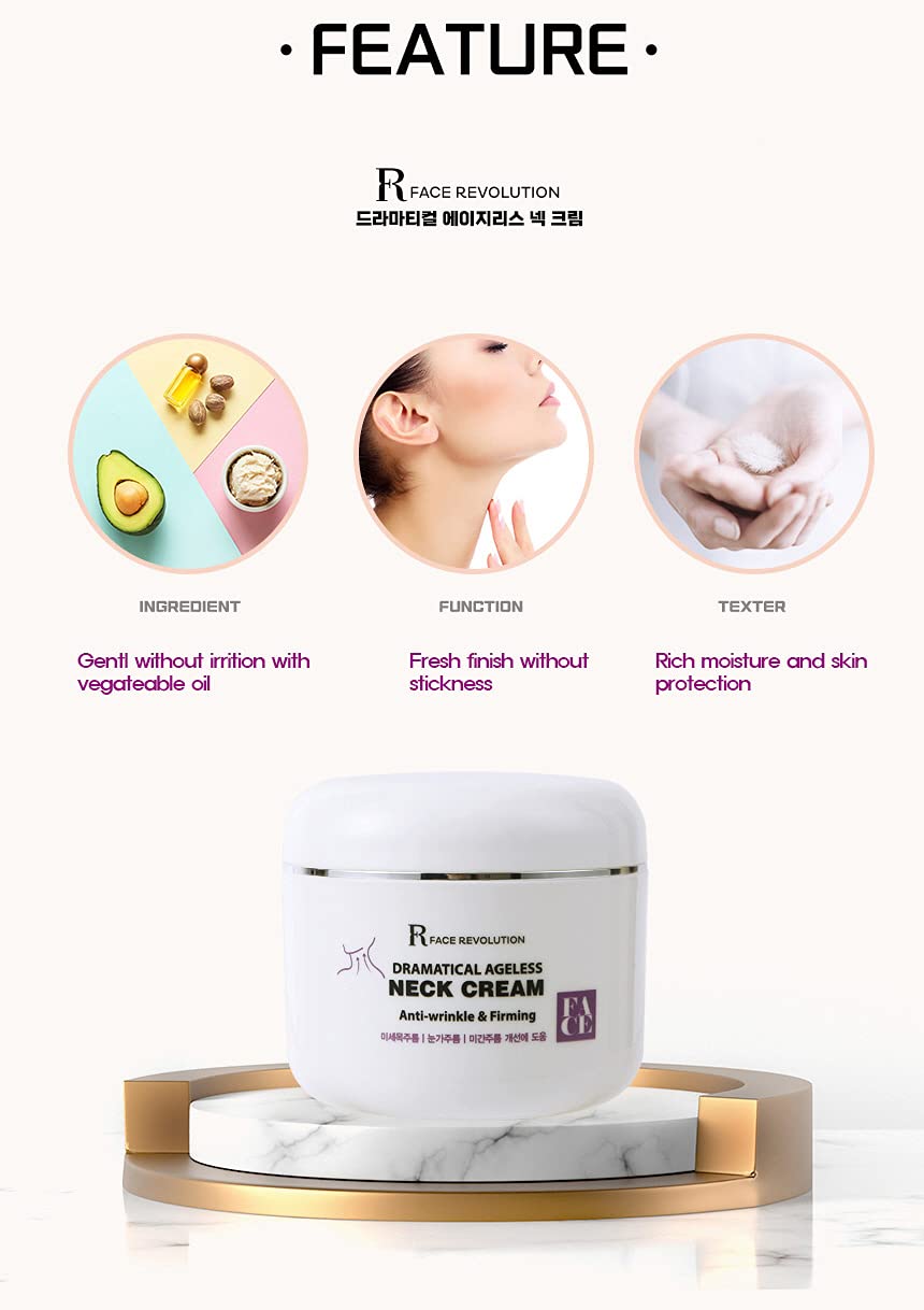 8 Pieces FACE REVOLUTION Dramatical Ageless Neck Creams 100g Wrinkles Lines Moisture Anti-ageing