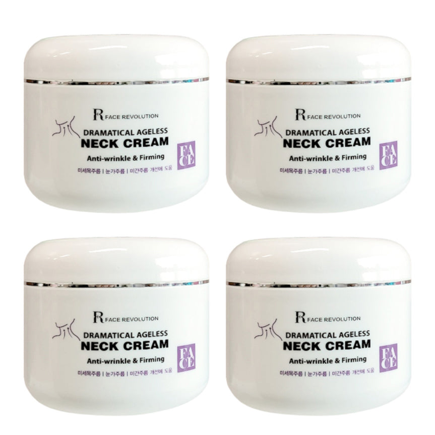 4 Pieces FACE REVOLUTION Dramatical Ageless Neck Creams 100g Wrinkles Lines Moisture Anti-ageing