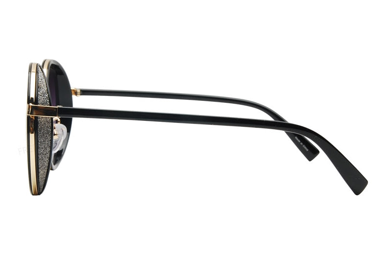 Round Frame Sunglasses Rimmed Unisex Mens Womens Eyewear Reflective