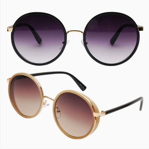 Round Frame Sunglasses Rimmed Unisex Mens Womens Eyewear Reflective