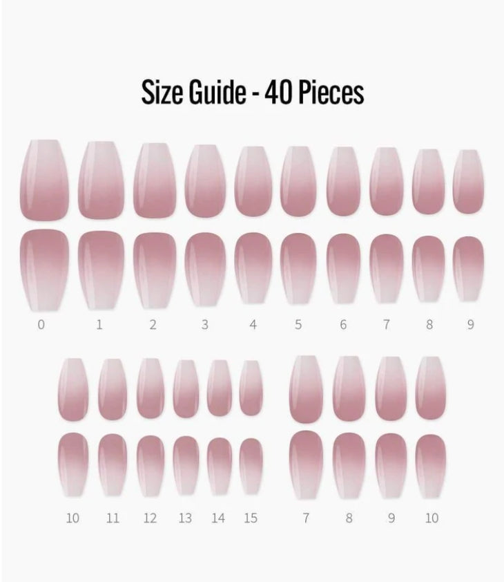 Finger Suit Office Ombre Nails 40pcs Hand Artificial Fake Nails Long Pretty Art Tips Beauty Gradation Coffin Shape Press On