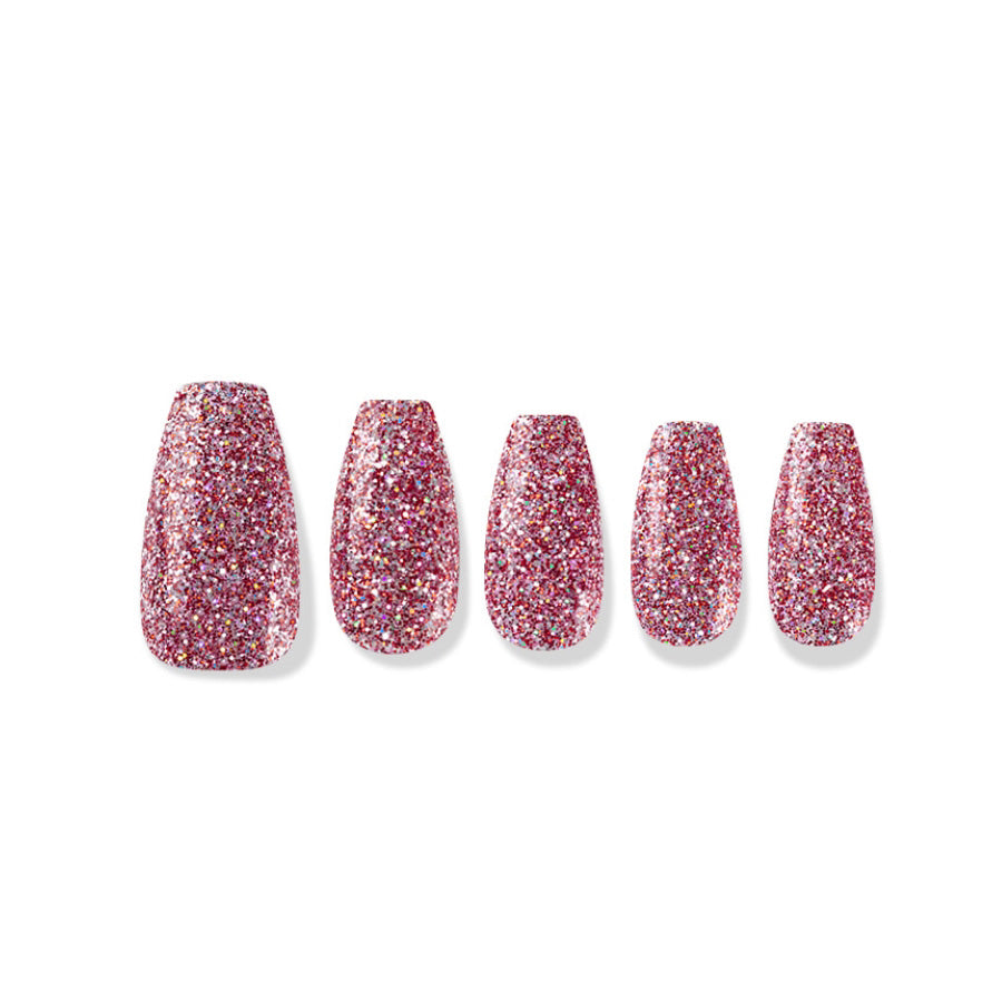 Finger Suit Rose Sprinkle Nails 40pcs Hand Artificial Fake Nails Long Pretty Art Tips Beauty Pink Coffin Shape Press On Gliter
