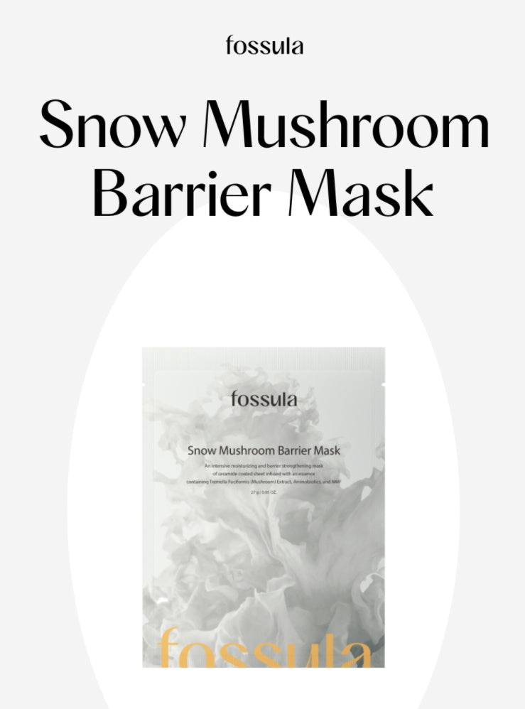 Fossula Snow Mushroom Barrier Mask Dry Sensitive Skincare Moisture Elasticity