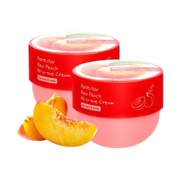 FARM STAY REAL PEACH ALL-IN-ONE CREAM FOR FACE & BODY - 300ML