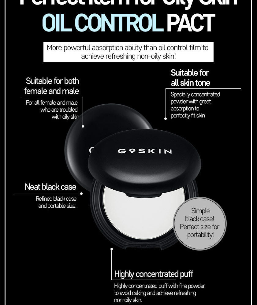 G9SKIN First Oil Control Pacts Finish Makeup Pore Bluring Long-Lasting