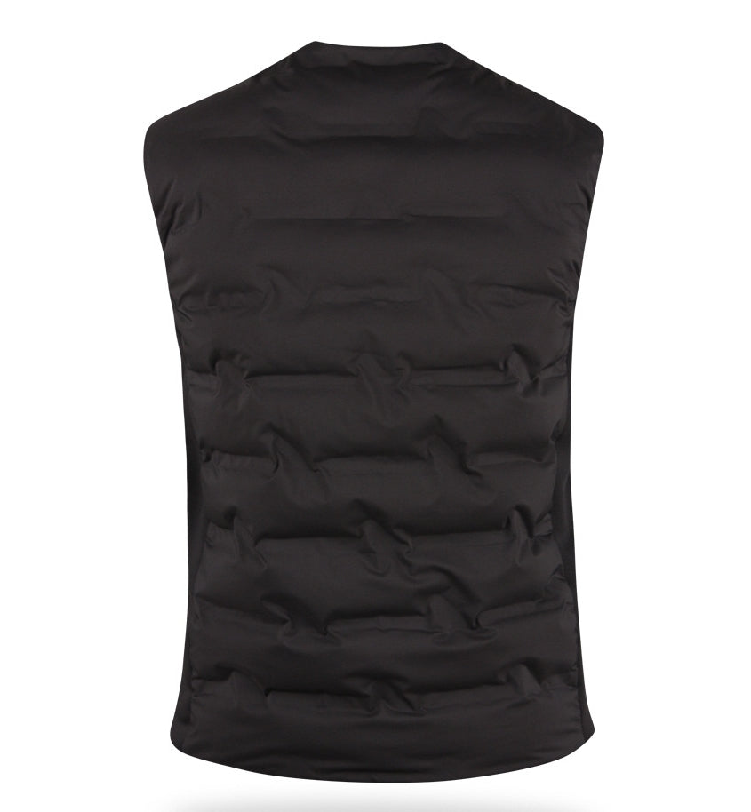 Black Contrast Golfwear Vests Zipup Waistcoats Puffer Warm Winter Stylish Mens Korean Style Outdoor Wellon