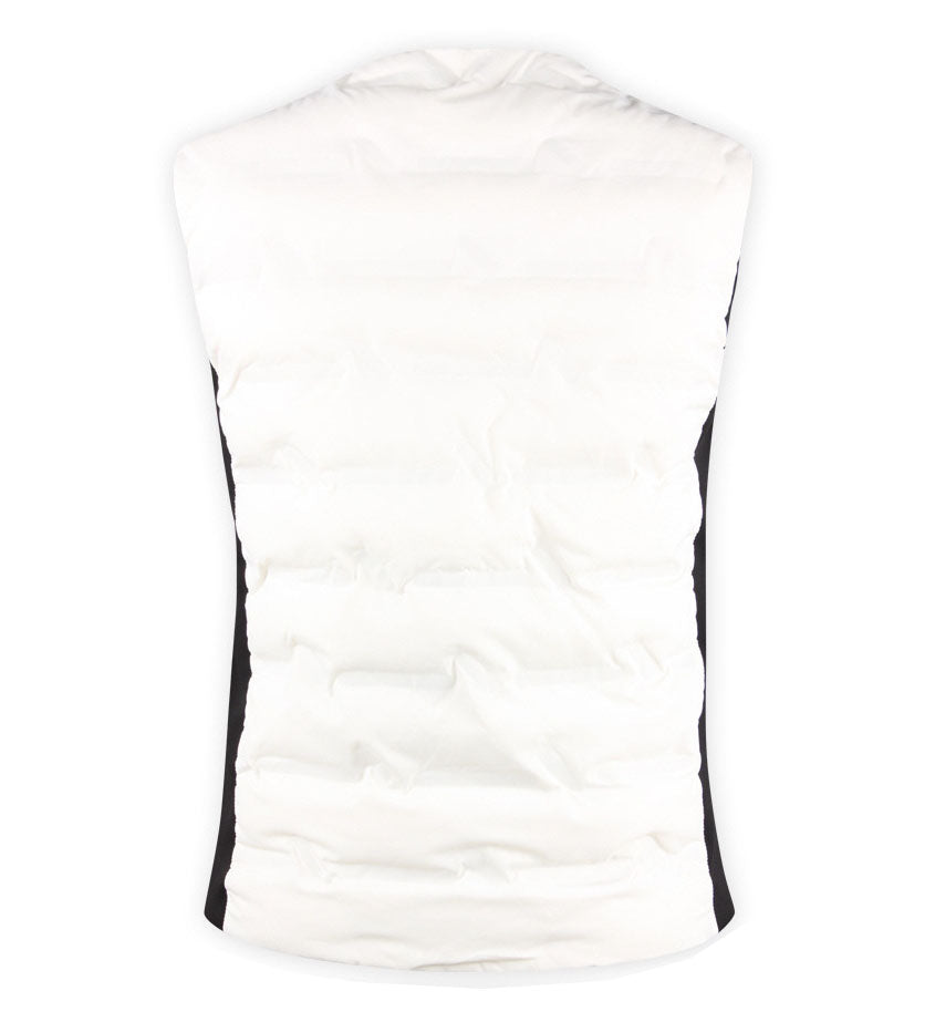 White Contrast Golfwear Vests Zipup Waistcoats Puffer Warm Winter Stylish Mens Korean Style Outdoor Wellon