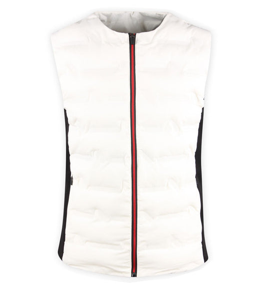 White Contrast Golfwear Vests Zipup Waistcoats Puffer Warm Winter Stylish Mens Korean Style Outdoor Wellon