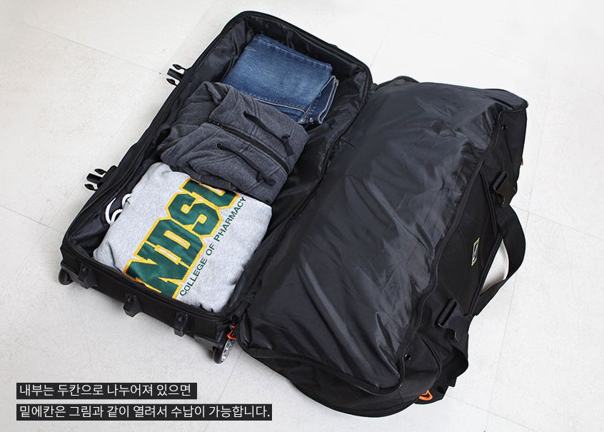 Black Travel Luggage Rolling Duffels Trolly Bags Korean Mens Fashion