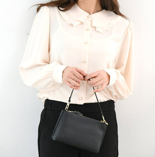 URBAN BROS COWHIDE WOMENS BLACK HANDBAGS Korean Fashion Cross Body