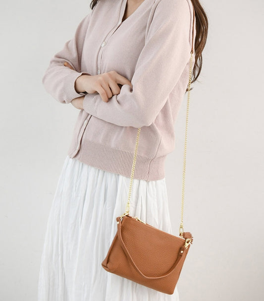 URBAN BROS COWHIDE WOMENS TAN HANDBAGS Korean Fashion Cross Body