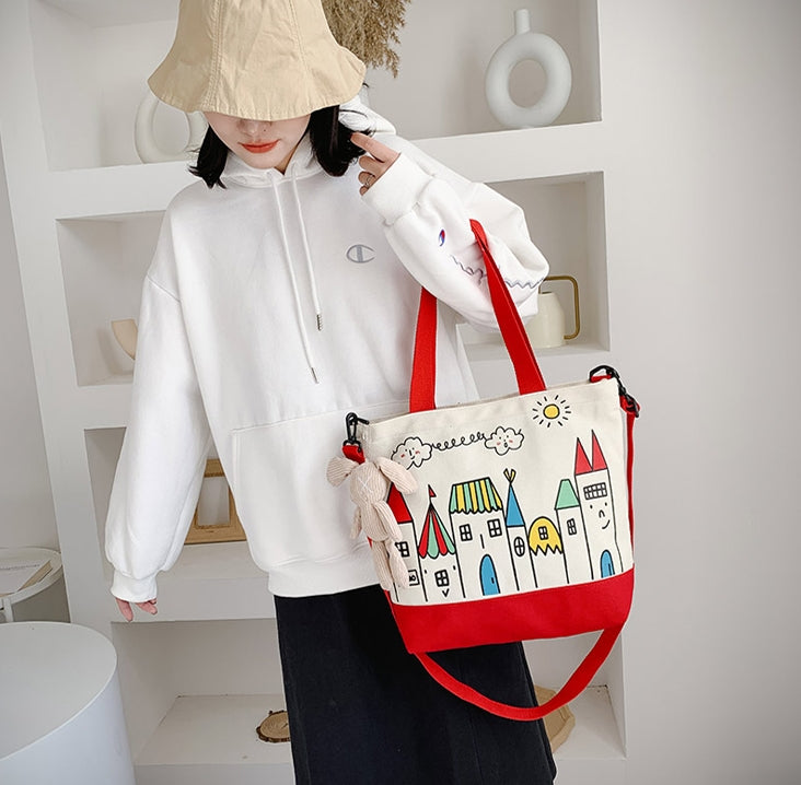 URBAN BROS WOMENS RED ECO SHOULDER BAGS Korean Fashion Luxury Style