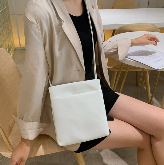 URBAN BROS WOMENS IVORY SLIM CROSS BAGS Korean Fashion Luxury Style