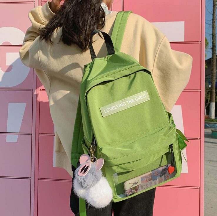 URBAN BROS Ribbon Green Backpack Korean Fashion Womens Best Bags Style