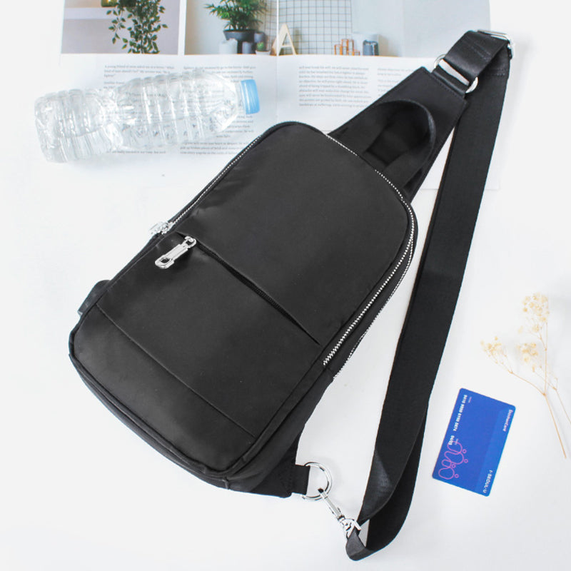 Black Travel Sling Bags Messengers Crossbody Picnic USB Charger Mens Womens Unisex Casual Fit for iPad Waterproof Casual Outdoor
