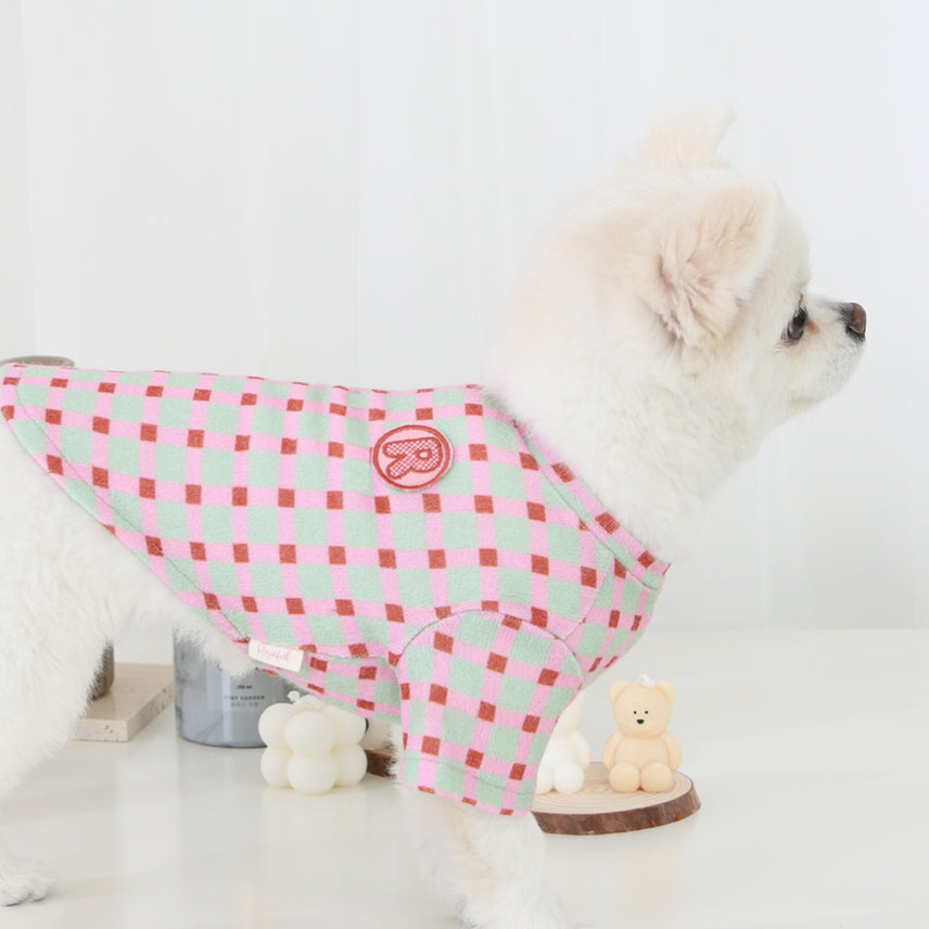 R logo Dogs Clothes Checked pattern Casual Cute Comfortable Sweaters