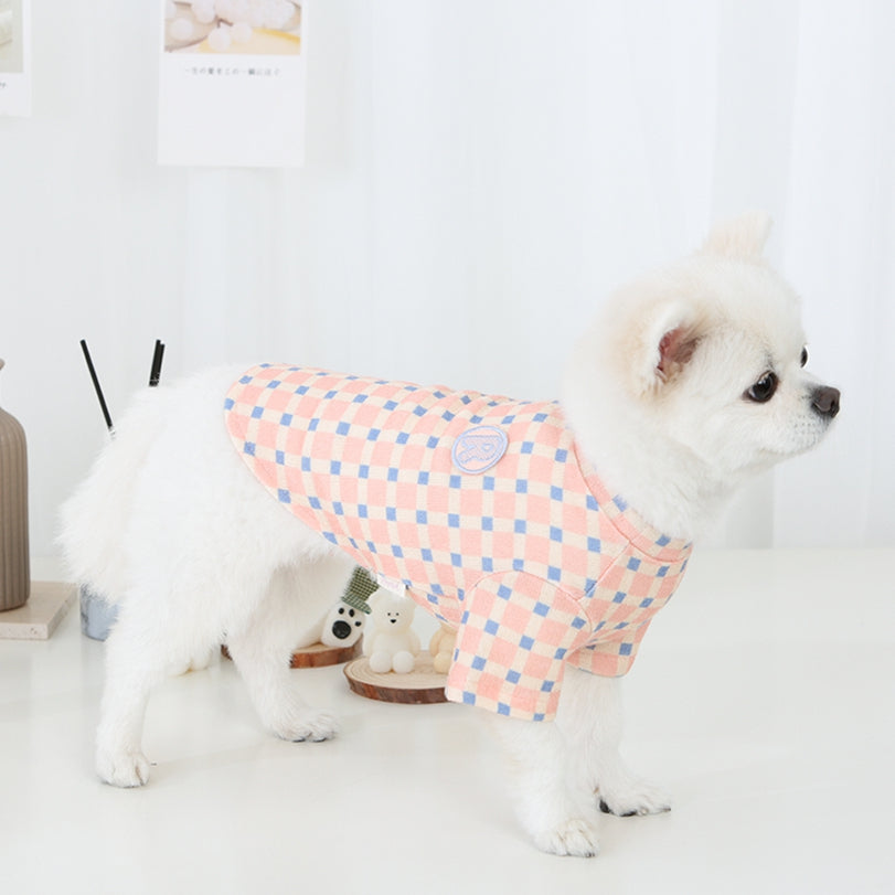R logo Dogs Clothes Checked pattern Casual Cute Comfortable Sweaters