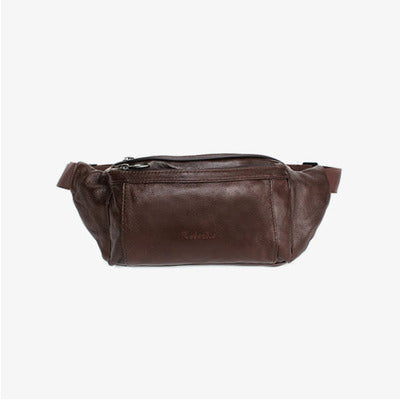 Brown Genuine Cowhide Leather Sling Bags Messengers Travel Waist pack