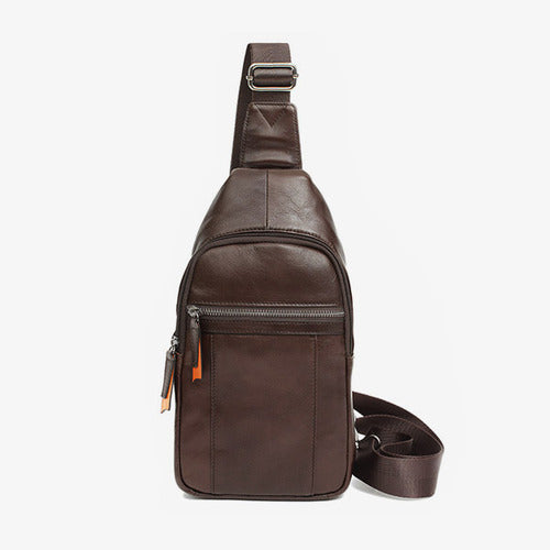 Brown Cowhide Leather Sling Bags Messengers Travel Backpacks