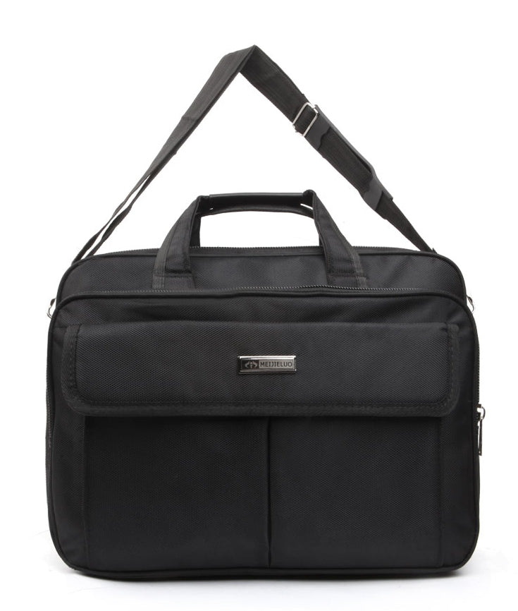 Black Square Work Business Briefcases Laptop Handbags Mens Velcro Guys