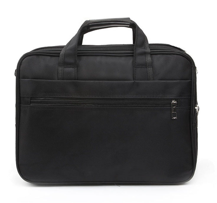 Black Square Work Business Briefcases Laptop Handbags Mens Velcro Guys