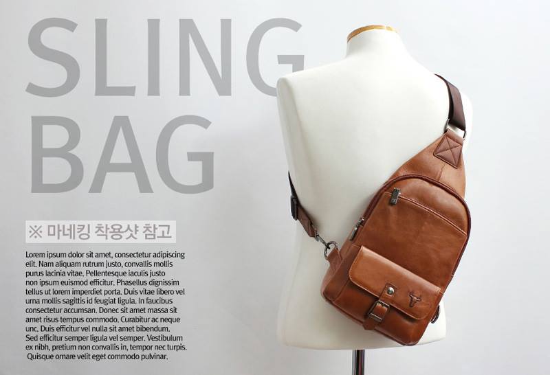 Brown Genuine Cowhide Leather Sling Bags Messengers Travel Backpacks