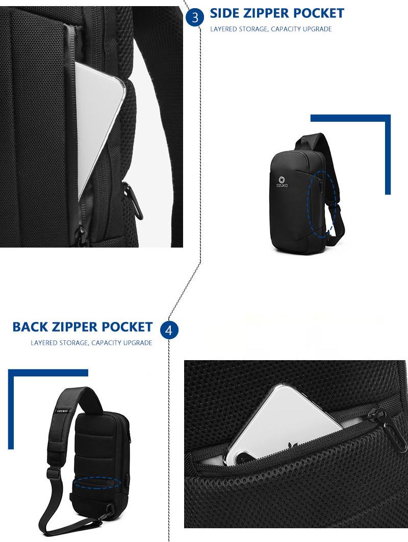 Polyester Sling Bags Messengers Travel Backpacks Waist pack Styling