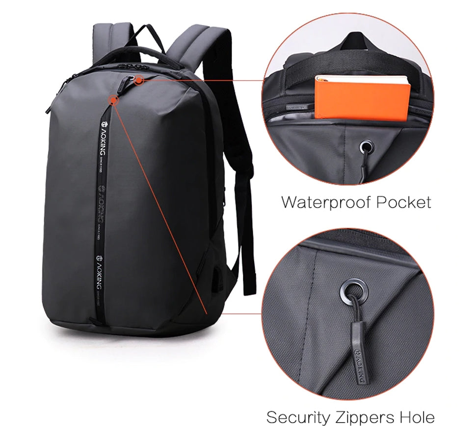 Laptop Backpacks Mens Luggage Strap Band USB Night Safety Waterproof