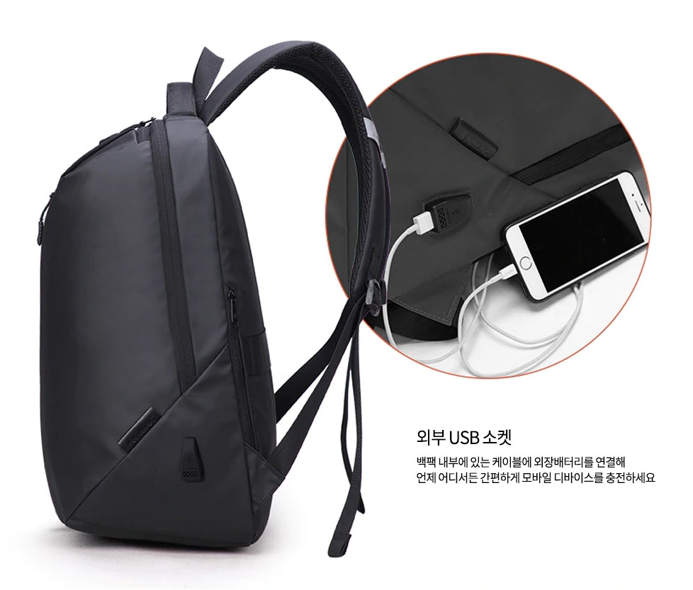 Laptop Backpacks Mens Luggage Strap Band USB Night Safety Waterproof