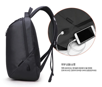 Laptop Backpacks Mens Luggage Strap Band USB Night Safety Waterproof