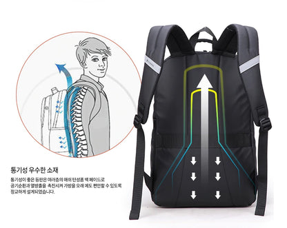 Laptop Backpacks Mens Luggage Strap Band USB Night Safety Waterproof