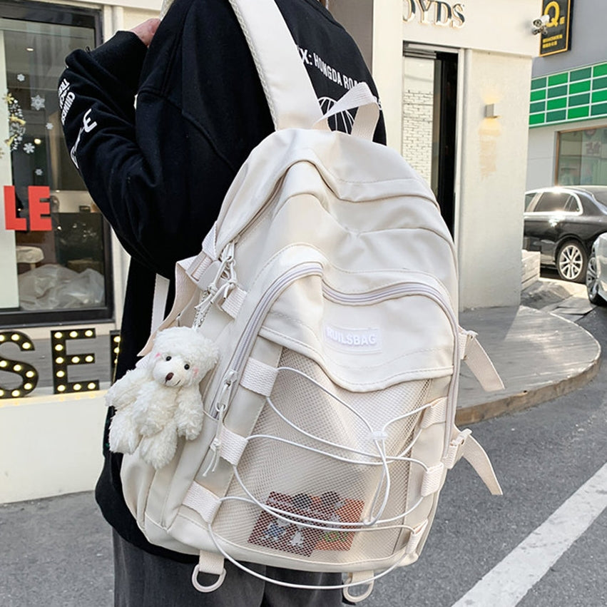 Drawstring Mesh School Backpacks Unisex Mens Womens Bookbags Travel