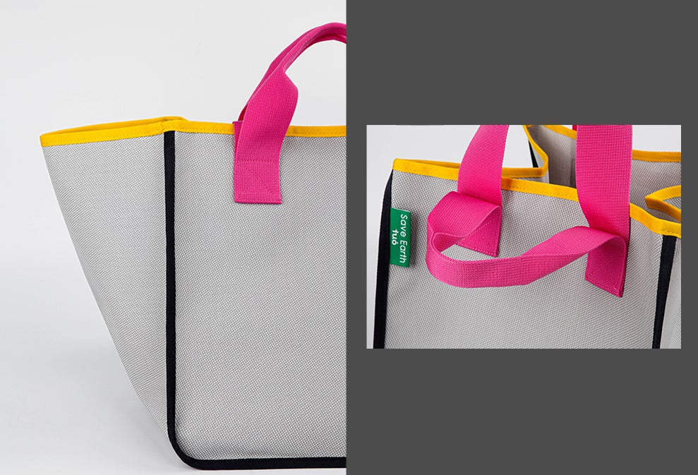 TUO Eco-Friendly Save Earth Shopper Handbags Womens Woven Vinyl Coated