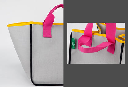 TUO Eco-Friendly Save Earth Shopper Handbags Womens Woven Vinyl Coated