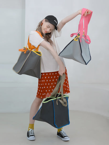 TUO Eco-Friendly Save Earth Shopper Handbags Womens Woven Vinyl Coated