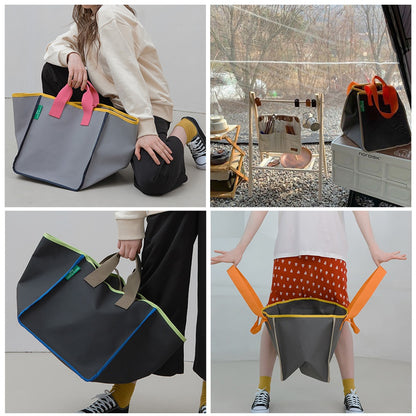 TUO Eco-Friendly Save Earth Shopper Handbags Womens Woven Vinyl Coated