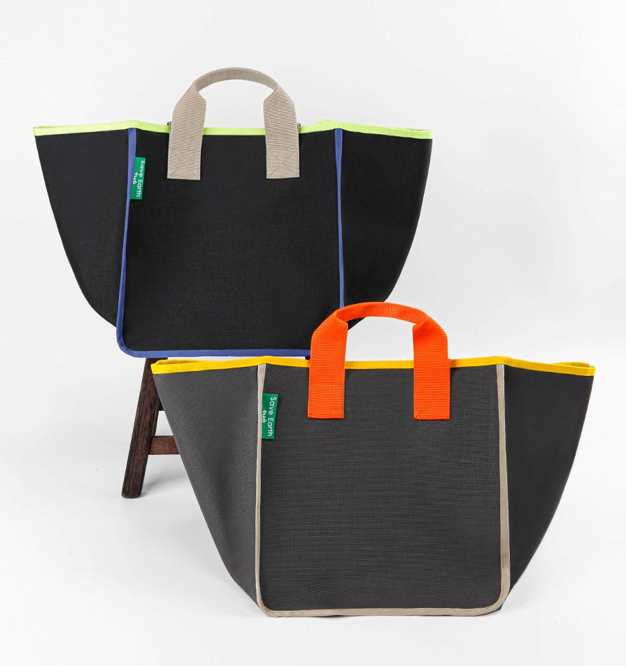 TUO Eco-Friendly Save Earth Shopper Handbags Womens Woven Vinyl Coated