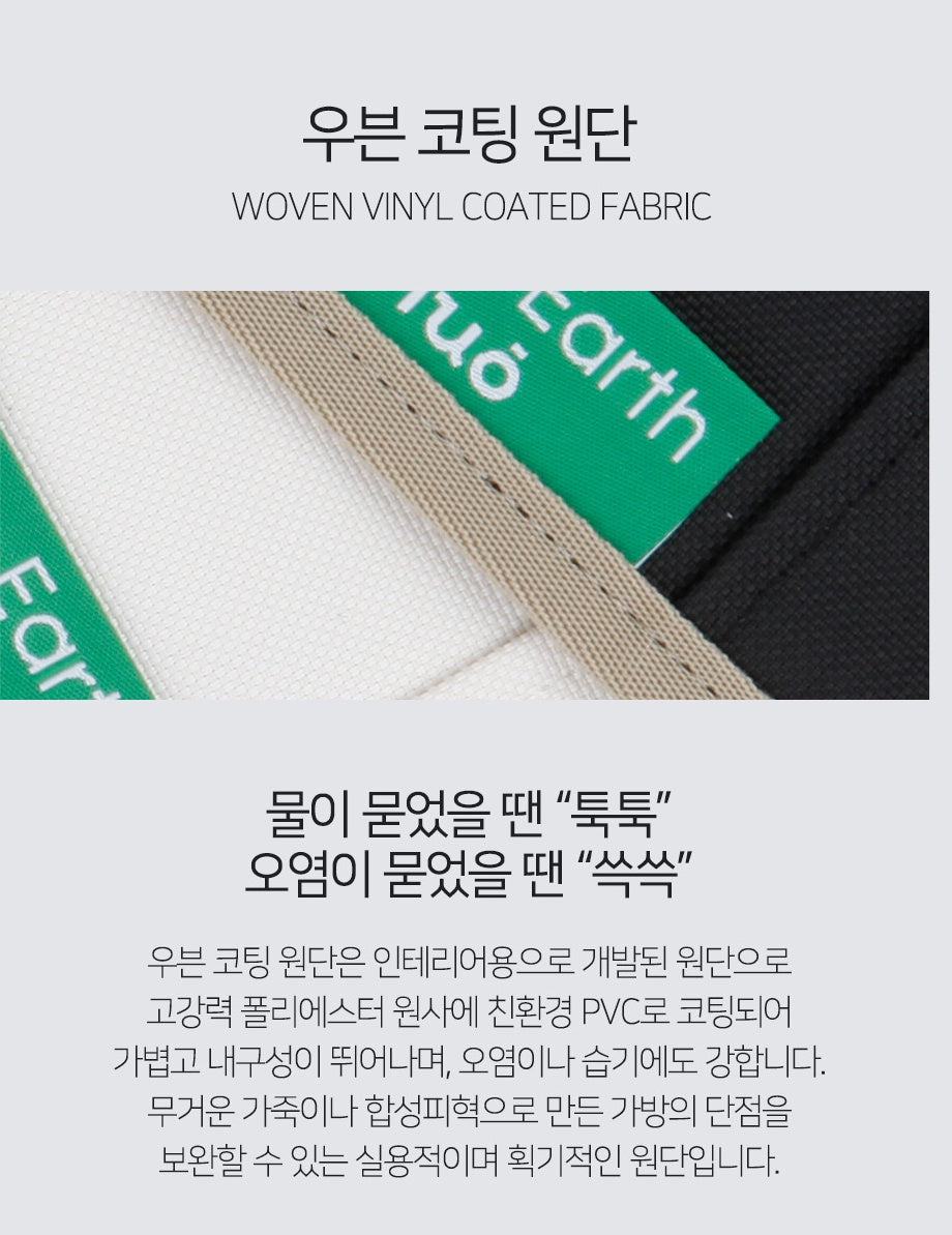 TUO Eco-Friendly Save Earth Shopper Handbags Womens Woven Vinyl Coated