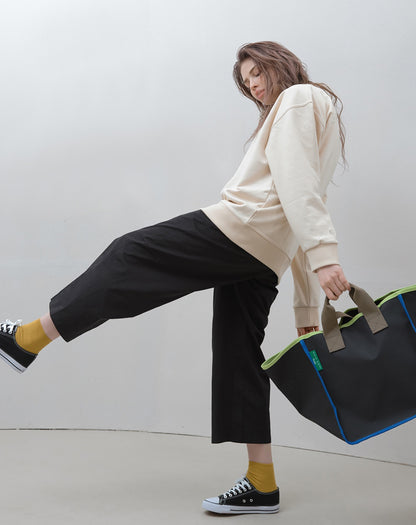 TUO Eco-Friendly Save Earth Shopper Handbags Womens Woven Vinyl Coated