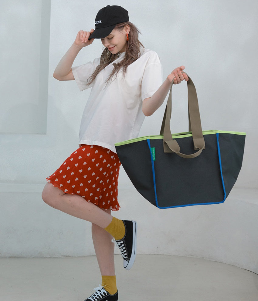 TUO Eco-Friendly Save Earth Shopper Handbags Womens Woven Vinyl Coated