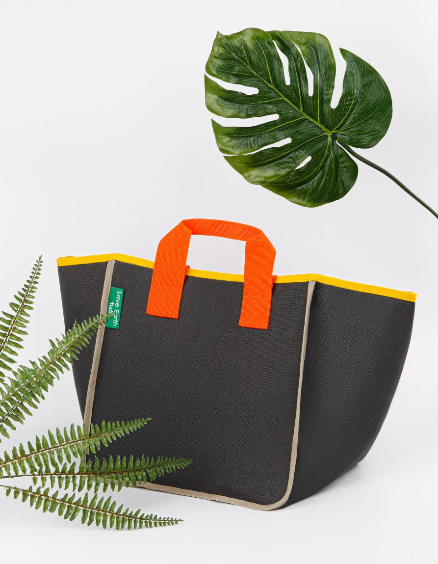 TUO Eco-Friendly Save Earth Shopper Handbags Womens Woven Vinyl Coated