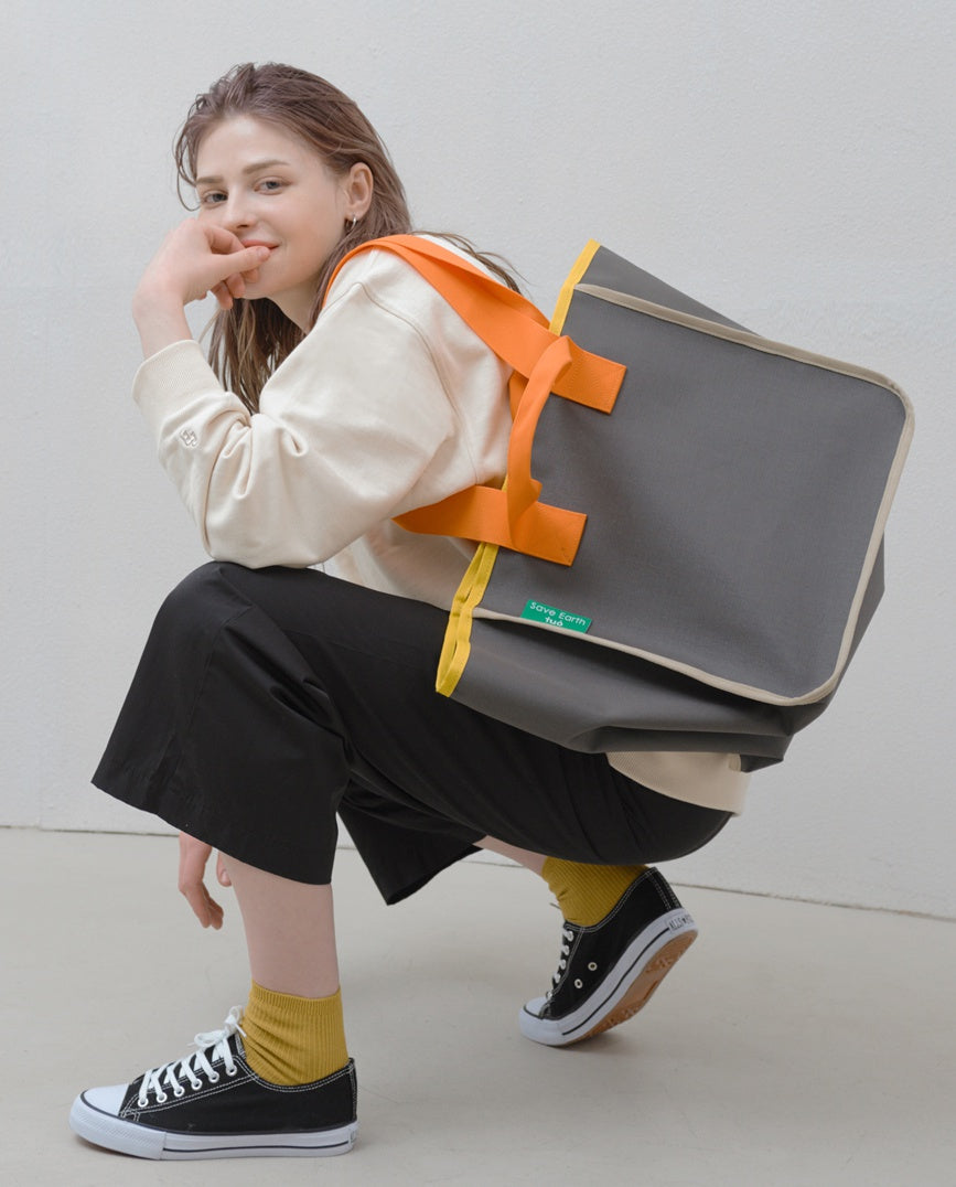 TUO Eco-Friendly Save Earth Shopper Handbags Womens Woven Vinyl Coated