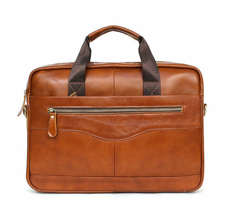 BLUEMOUNT Cowhide Briefcase Brown Bags Korean Business Mens Fashion
