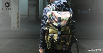 Camouflage Military Travel Backpacks Korean Mens Fashion