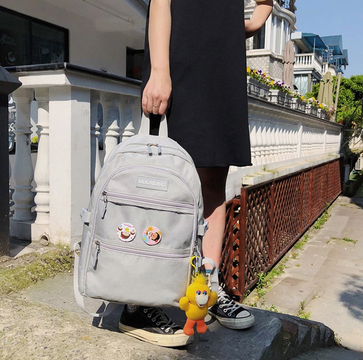 URBAN BROS Casual Gray Backpack Korean Fashion Womens Mens Best Bags