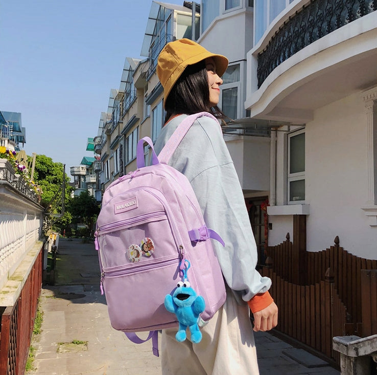URBAN BROS Casual Purple Backpack Korean Fashion Womens Mens Best Bags