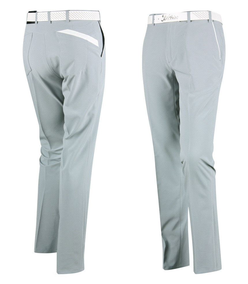 Gray Stretch Golf Wear Trousers Mens Pants UV Slim Fit Outdoor Sports