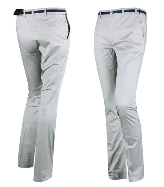 Gray Elastics Golf Wear Trousers Mens Pants UV Slim Fit Outdoor