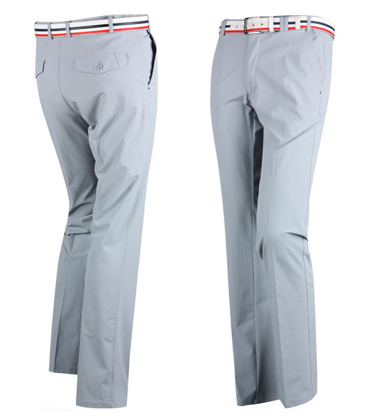 Gray Spandex Golf Wear Trousers Mens Pants UV Block Slim Fit Basic